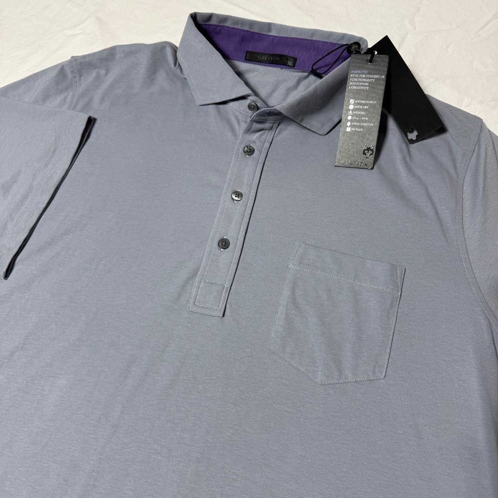 NWT Greyson Spirit Dewberry Gray Polo Shirt Men's Size XL
